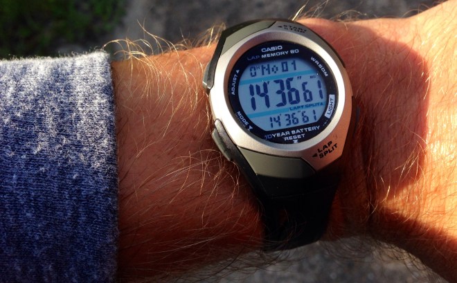 It took me a couple of seconds to get the stop button pressed on my watch, but I figured it would still make a cool picture.